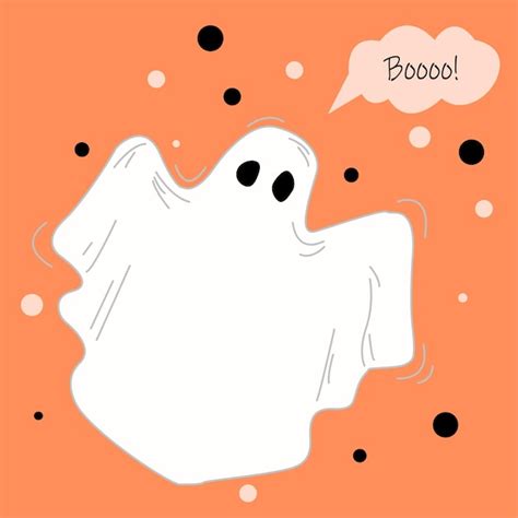 Premium Vector Hand Drawn Cute Ghost Cartoon Halloween Vector