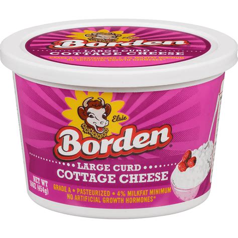 Borden Large Curd Cottage Cheese 16 Oz Tub Cottage Cheese Superlo