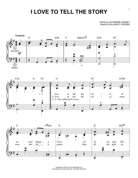 I Love To Tell The Story By William G Fischer Sheet Music For