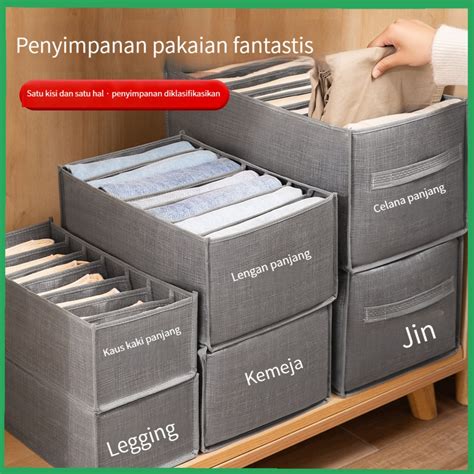 Jual Storage Box Organizer Lemari Pakaian Kotak Set Isi 9 Sekat Laci