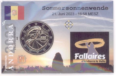 2 Euro Coincard Infocard Andorra 2023 Summer Solstice Eurofischer