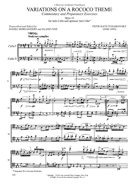 Variations On A Rococo Theme Op Sheet Music By Daniel Morganstern