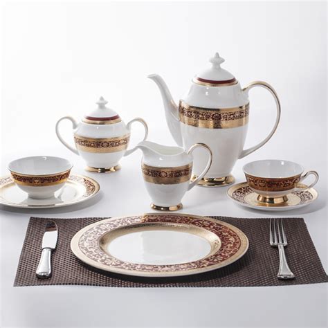 Luxury Crockery Tableware Bone China Decal Dinnerware Tea Set ...