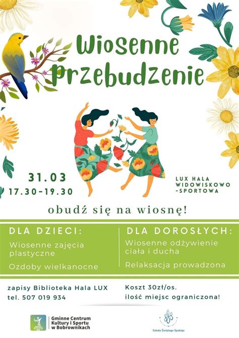 Wiosenne przebudzenie zajęcia dla dzieci i dorosłych Gminne