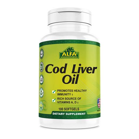 Cod Liver Oil 415 Mg By Alfa Vitamins® Daily Supplement Immune Support Rich In Vitamin A