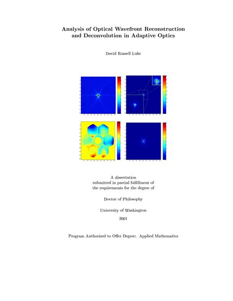 Pdf Analysis Of Optical Wavefront Reconstruction And Deconvolution In