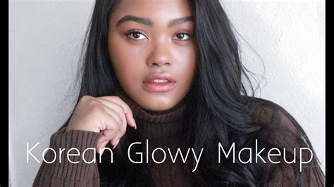 Black Girl Tries Korean Inspired Water Glow Makeup| Perfect Skin Makeup ...