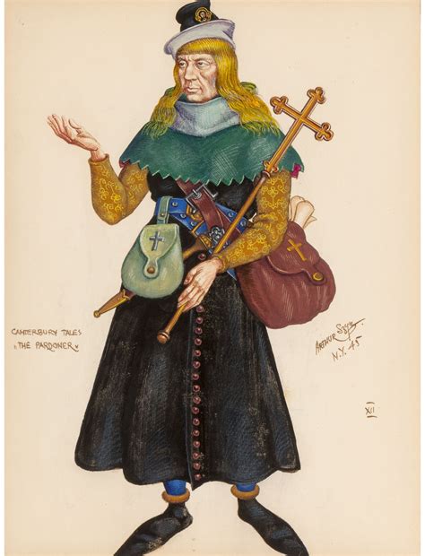 Arthur Szyk | The Pardoner, Canterbury Tales interior book illustration (1945) | MutualArt