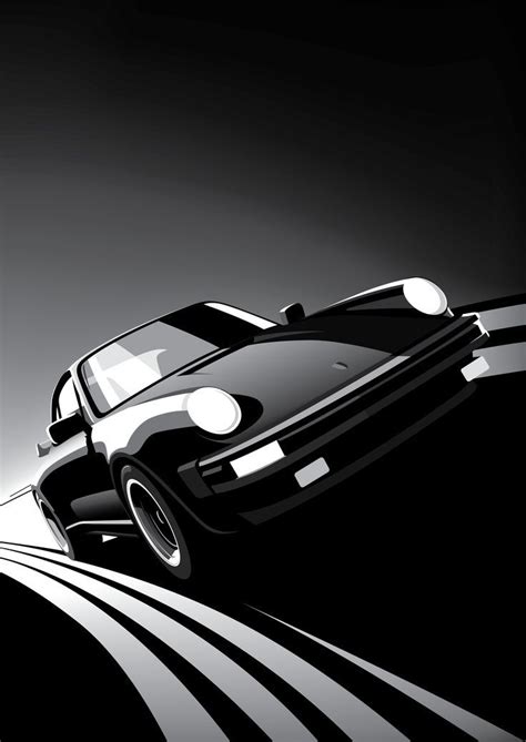 Porsche 930 Turbo Artwork Illustration Poster By John Auto Arts Art