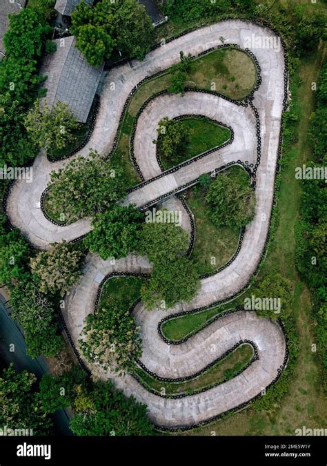 Aerial view of small racing track Stock Photo - Alamy