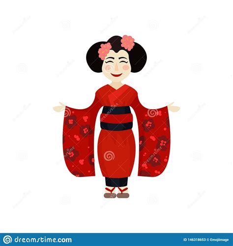 Muchacha De Geisha En Traje Tradicional Ilustraci N Del Vector