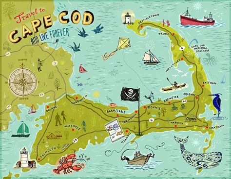 Cape Cod Map Print - Shela Dominica