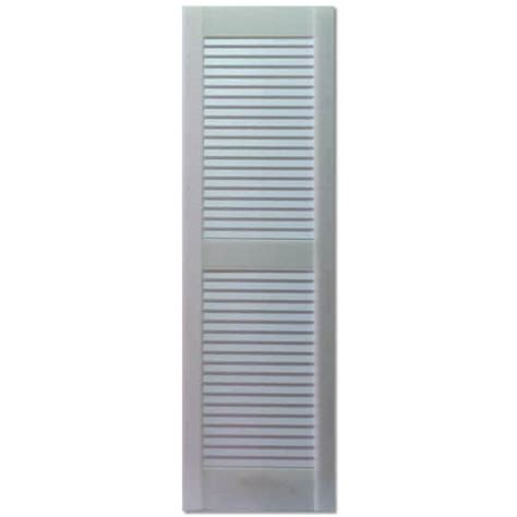 Custom Shutters llc. 2-Pack Paintable Louvered Vinyl Exterior Shutters ...