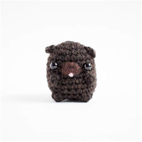 black pug amigurumi - cute crochet dog plush