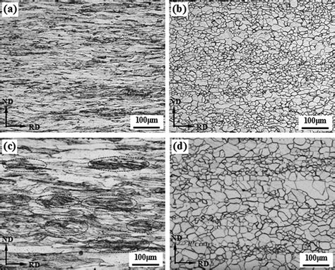 Cold Rolled Microstructures A C And Finally Annealed Microstructures