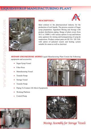 Liquid Syrup Oral Manufacturing Plant PDF