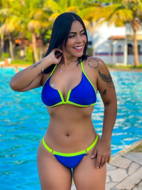 Biquini Beach Argolas Azul e Amarelo Neon Art Sex Moda Íntima Conjunto de Biquíni