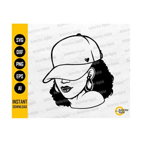 African American Hat Low Cap Smirk Black Woman Svg Cricut Inspire