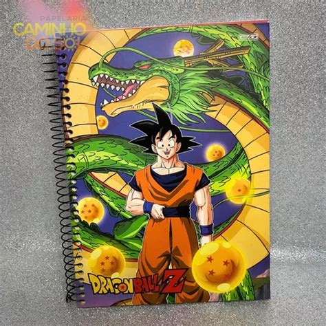 Caderno Dragon Ball Z 15 Matérias Capa Dura Adesivos Parcelamento