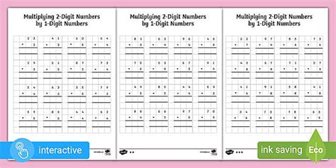 Multiplying 2 Digit Numbers Activity Sheets Twinkl