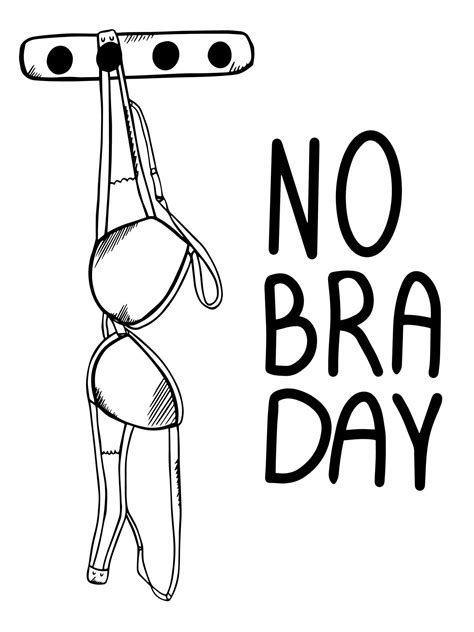 October 13 Line Art World No Bra Day Vector Illustration 11266196 Vector Art At Vecteezy