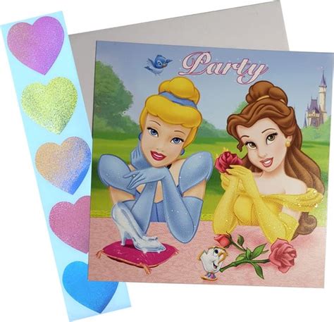 Disney Princess Uitnodiging Met Sluitsticker Kinderfeestje