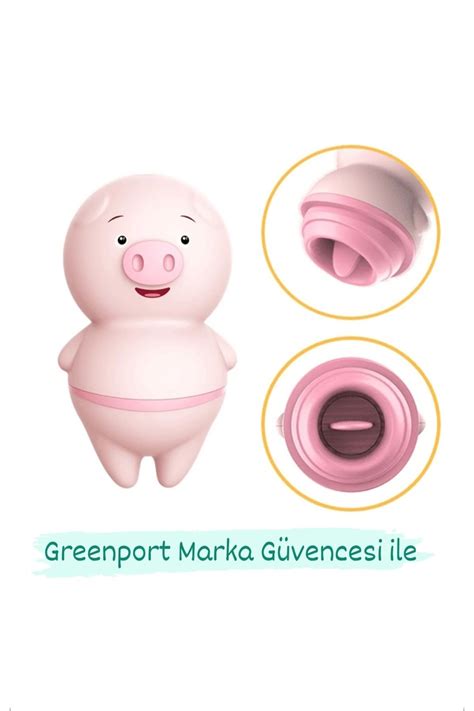 Greenport Dil Yalama Vibratör 2 Farklı Titreşim Modu Klitoris G Nokta Sevimli Domuz Sex Erotik