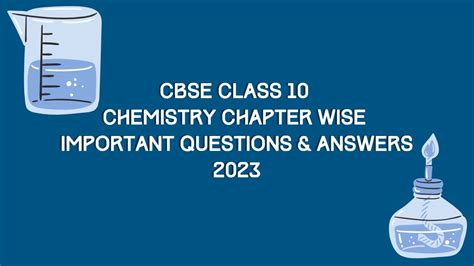 Cbse Class Chemistry Chapter Wise Important Questions And Answers