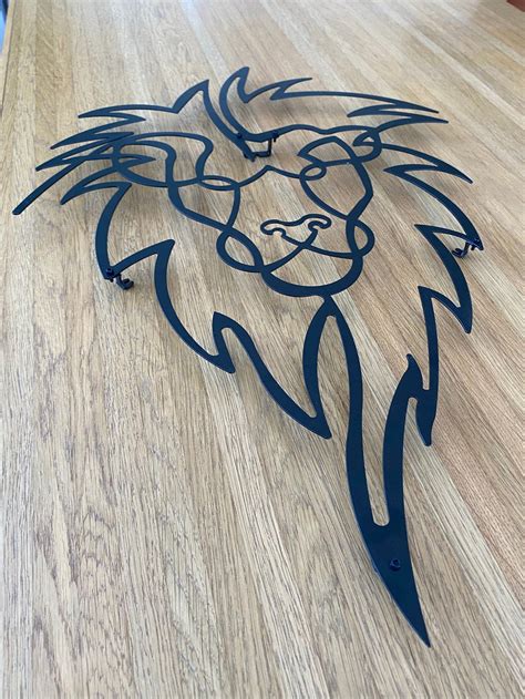 Lion Metal Wall Art Lion Metal Art Decor Black Metal Wall Etsy