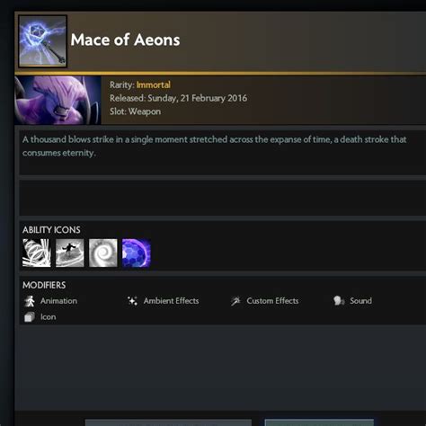 Dota Faceless Void Immortal Weapon Mace Of Aeons Video Gaming