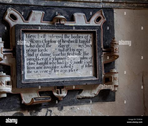 William Clopton Memorial Monument 1615 Holy Trinity Church Long Melford Suffolk England Uk