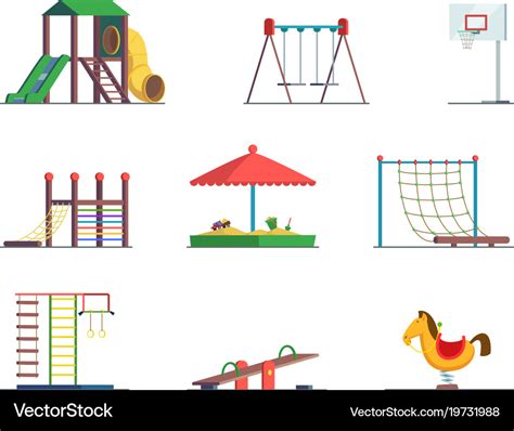 Playground Equipment Fun Area For Kids Royalty Free Vector