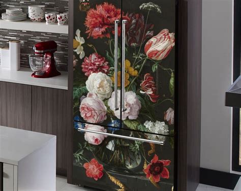 Fridge Wrap Still Life Gallery 4 Dark Floral Art Dutch Decal Tender