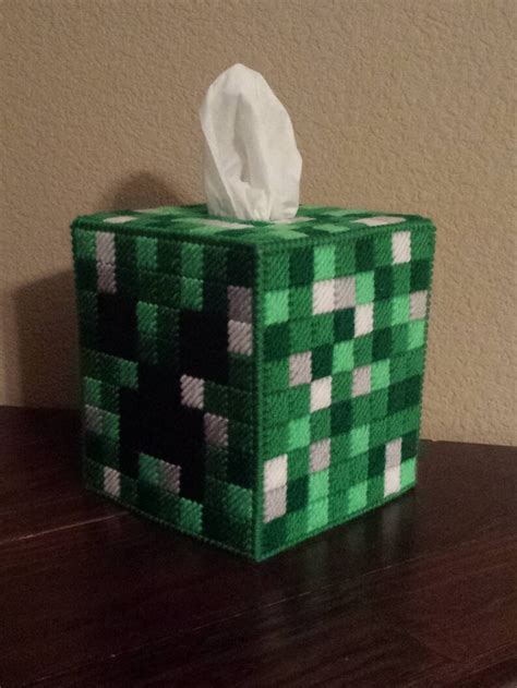 Handmade Finished Minecraft Creeper Tissue Box Cover Home Etsy