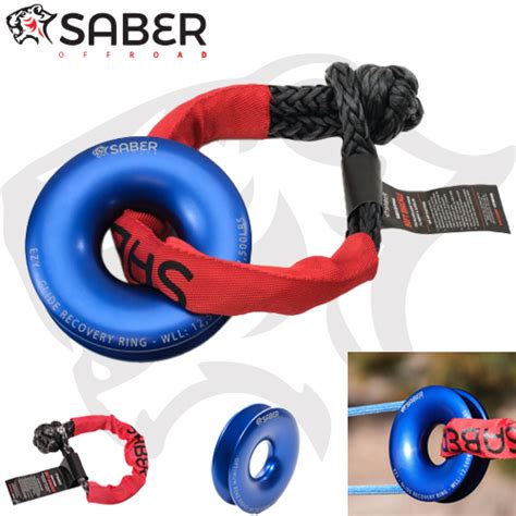 Saber Ezy Glide Snatch Recovery Ring Kit Including Soft Shackle RED