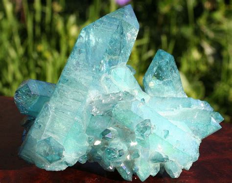 Aqua Aura Blue Quartz Large Double Terminated Crystal Cluster Etsy