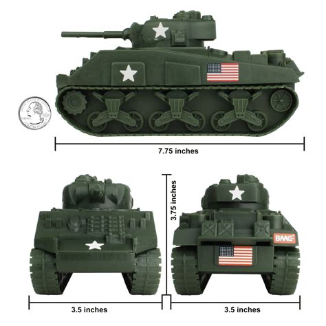 BMC Sherman Tank Plastic Toy Green WW2 132 Scale Military – BMC Toys