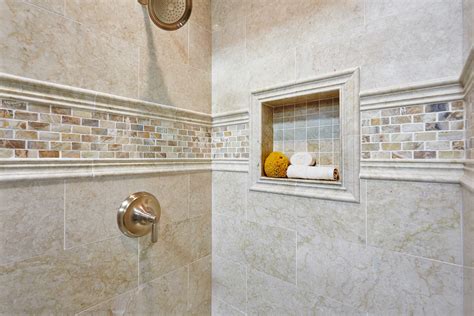 Bathroom Shower Accent Tile Teraporto Listello Travertine Mosaic Tile