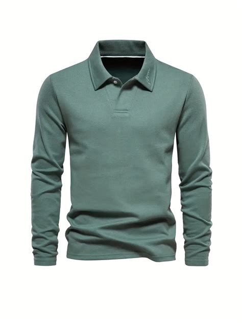 Solid Color Mens Comfy Long Sleeve Lapel Shirt Spring Fall Temu