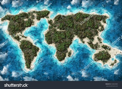 Island Earth Map Globe Shape Travel Stock Photo 593854985 | Shutterstock