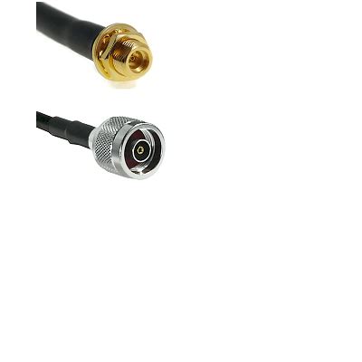 MMCX Female Bulkhead On RG188 To N Reverse Polarity Male Cable Assembly