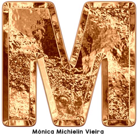 M Michielin Alphabets ALFABETO DE COBRE PNG COPPER TEXTURE ALPHABET