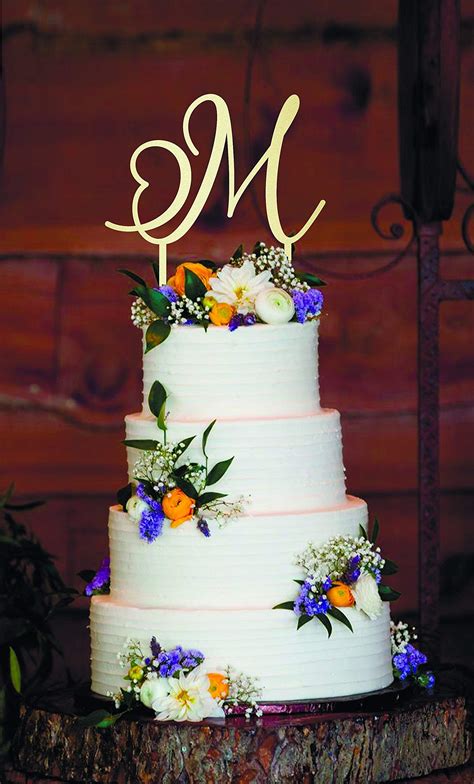 Buy Wedding Cake Topper M Cake Topper Letter M Custom Cake Topper Cake