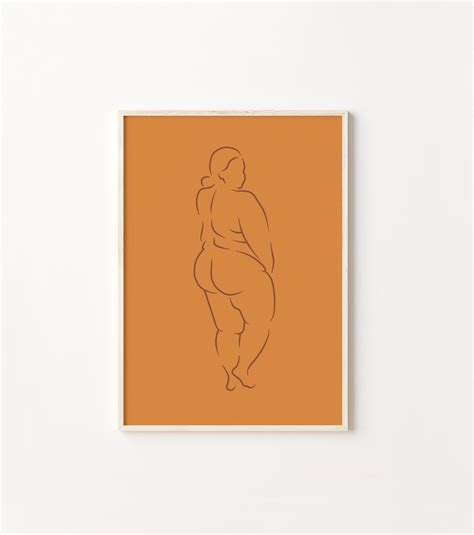 Body Positive Line Art Naked Woman Print Nude Abstract Etsy