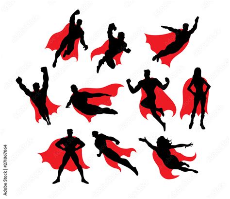 Superhero Silhouettes Art Vector Design Stock Vector Adobe Stock