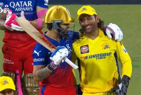 Ms Dhoni Virat Kohlis Bromance Steals Show At Chepauk During Csk Rcb Ipl 2024 Game Viral Posts