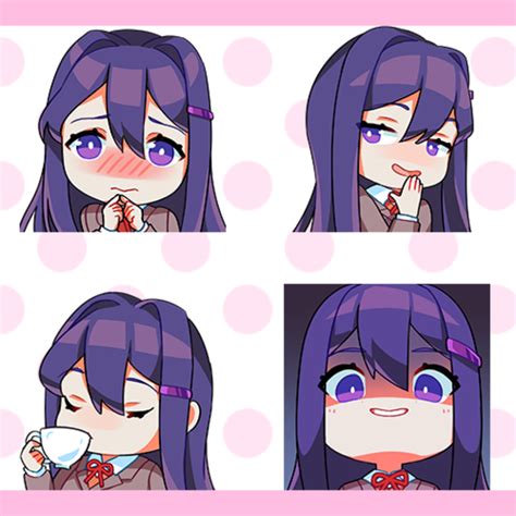 Ddlc Yuri Line Emotes Literature Club Literature Anime Chibi