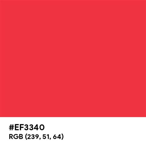 Red (Pantone) color hex code is #EF3340