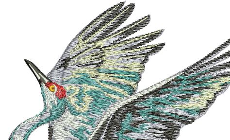 Crane Embroidery Design Etsy