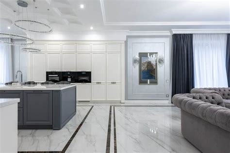 Pros and Cons of a Marble Kitchen Floor - Cosmos Surfaces